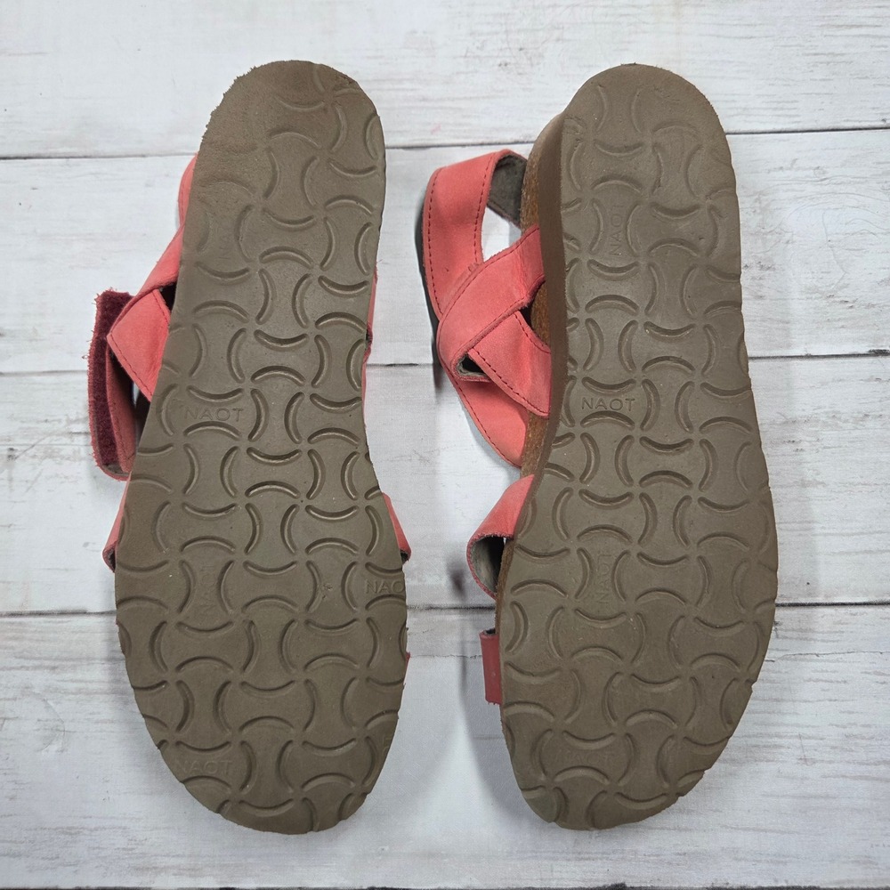 Naot Kayla Wedge Sandals Strappy Women 38 7 Pink Nubuck Leather Comfort - Picture 6 of 6